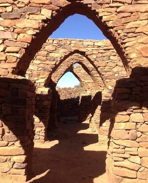 Stone arches in the ruined old ksar of Ouadane, Mauritania